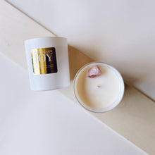Load image into Gallery viewer, The Rose Quartz Crystal Candle - Damson Plum, Rose & Patchouli